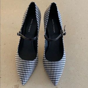 Marc Fisher black and white 4” heeled dress pumps
